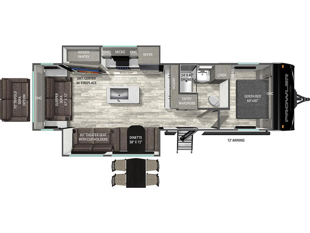 Prowler Travel Trailer Model 2801RLD by Heartland Floorplan