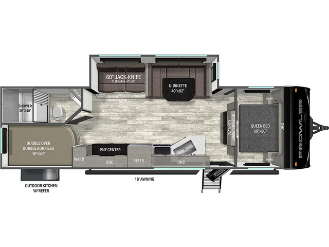Prowler Travel Trailer Model 2802BHS by Heartland Floorplan