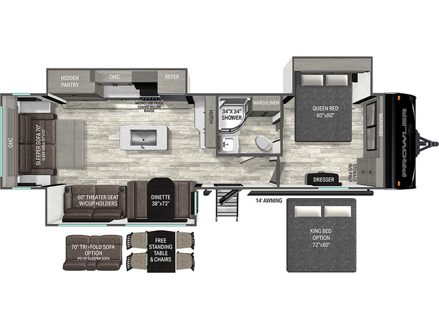 Prowler Travel Trailer Model 3301RLT by Heartland Floorplan