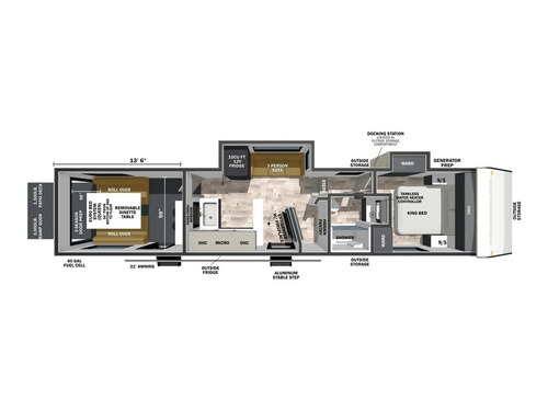 XLR Boost Fifth Wheel 363BX floorplan