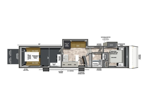 XLR Boost Fifth Wheel 366BX floorplan