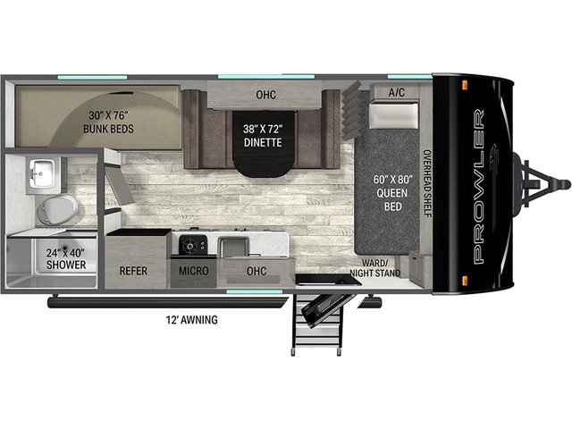 Prowler Travel Trailer Model 1800BH by Heartland Floorplan