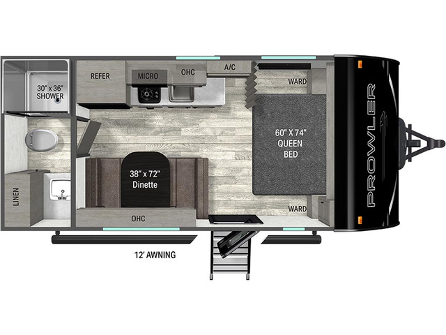 Prowler Travel Trailer Model 1800QB by Heartland Floorplan