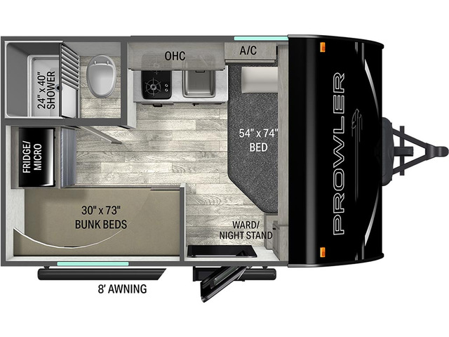 Prowler Lynx Travel Trailer Model 1300BH by Heartland Floorplan
