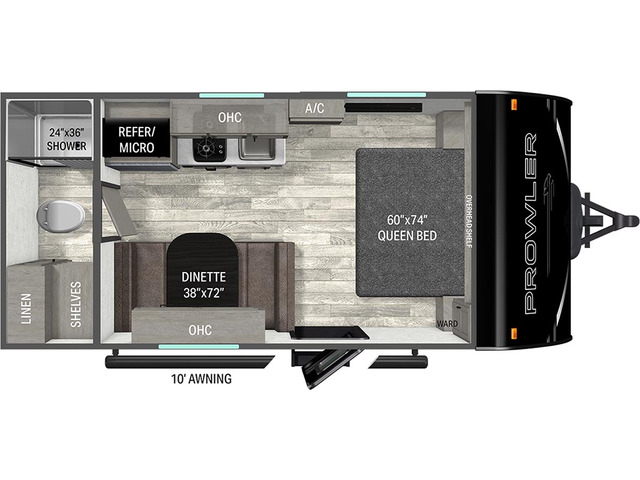 Prowler Lynx Travel Trailer Model 1700RB by Heartland Floorplan