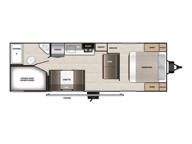 Salem FSX LE Travel Trailer Model 260BHLE by Forest River Floorplan
