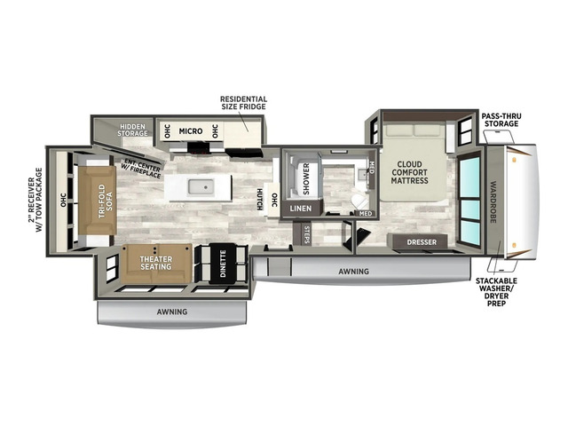 Sabre Fifth Wheel Model 32RL by Forest River Floorplan