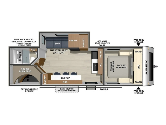 Apex Travel Trailer Model 239BARV by Coachmen Floorplan