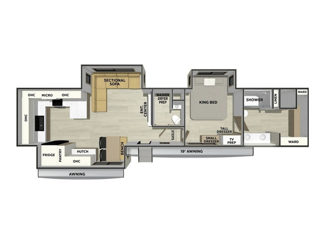 Sierra Fifth Wheel Model 3870HBRK by Forest River Floorplan