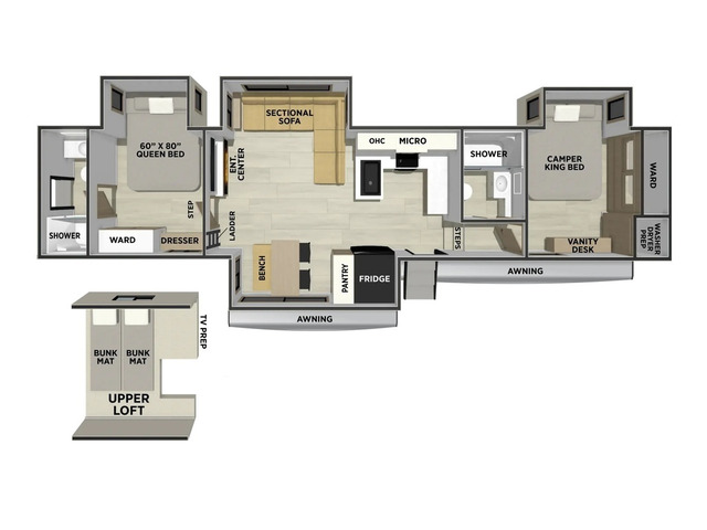 Sierra Fifth Wheel Model 3905DB by Forest River Floorplan