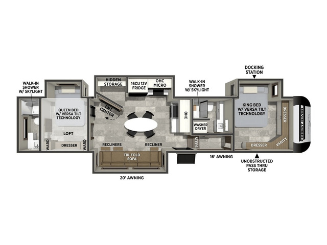 Impression Fifth Wheel Model 372DUO by Forest River Floorplan
