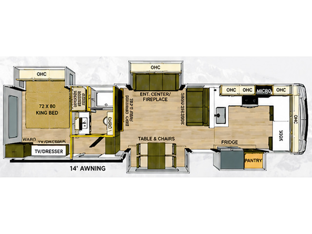 Columbus Fifth Wheel Model 360FK by Palomino Floorplan