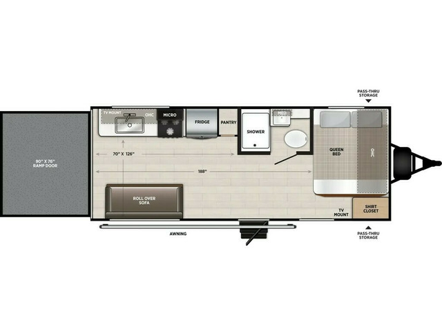 Salem FSX Toy Hauler (Travel Trailer) Model 190GT by Forest River Floorplan