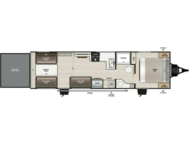 Salem FSX Toy Hauler (Travel Trailer) Model 250GT by Forest River Floorplan
