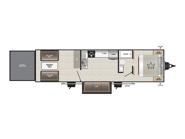 Salem FSX Toy Hauler (Travel Trailer) Model 310GT by Forest River Floorplan