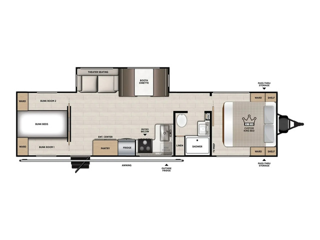 Vibe Travel Trailer Model 2900KB by Forest River Floorplan