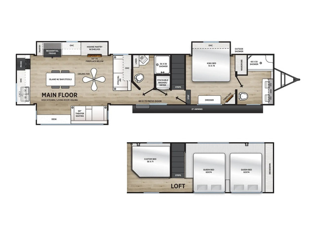 Catalina Destination Park Trailer Model 45CONDO by Coachmen Floorplan