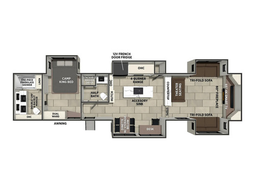 Sanibel 40FRNTLIV floorplan