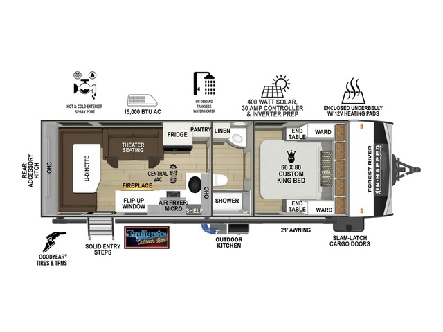 UnMapped Travel Trailer Model 26RD by Forest River Floorplan