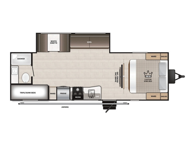 Salem Travel Trailer Model 26TBUD by Forest River Floorplan