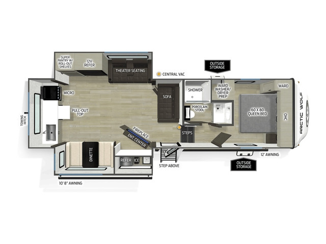 Arctic Wolf Fifth Wheel Model 252RK by Forest River Floorplan