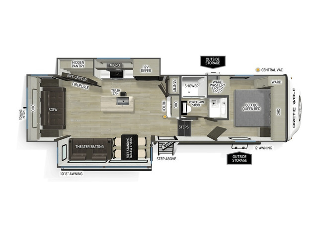 Arctic Wolf Fifth Wheel Model 273RL by Forest River Floorplan