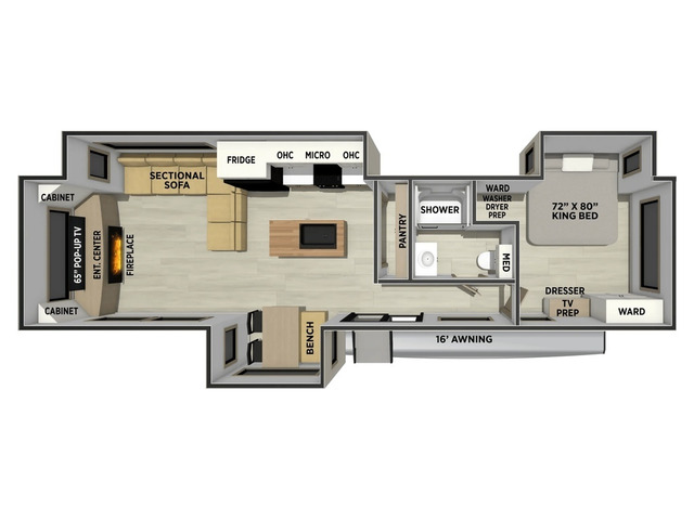 Sierra Destination Park Trailer Model 385RD by Forest River Floorplan