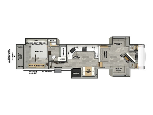 Chaparral 35CREST floorplan