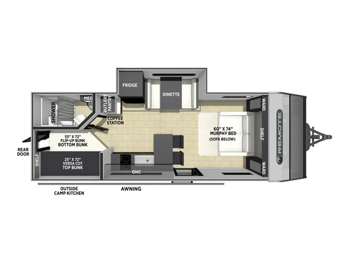 Remote 8' Wide 228RBH floorplan