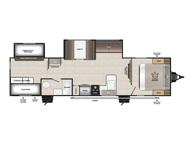 Salem Travel Trailer Model 32BHDS by Forest River Floorplan