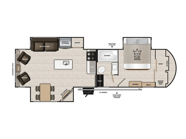 Hemisphere Fifth Wheel Model 286RL by Forest River Floorplan