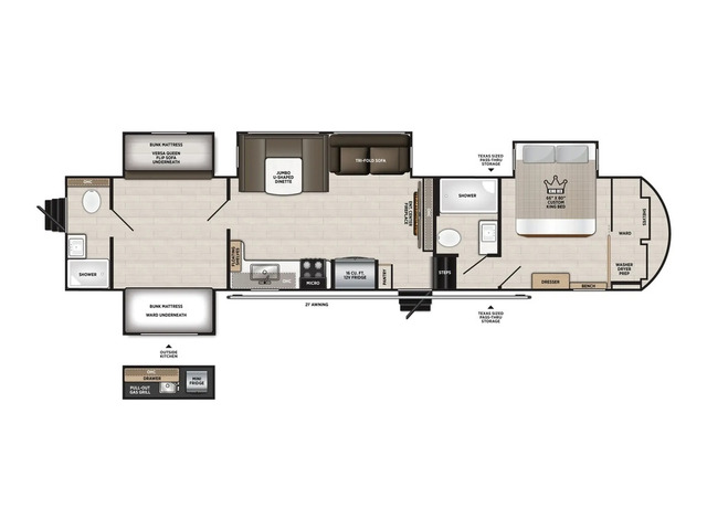 Hemisphere Fifth Wheel Model 356QB by Forest River Floorplan